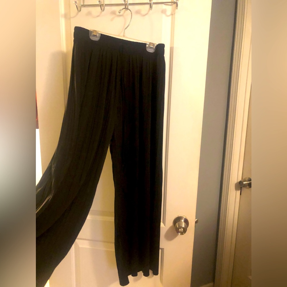 Designer Pants by Always, Sz L, Black, Evening-Wear, Elastic Waist, Wide Legs.